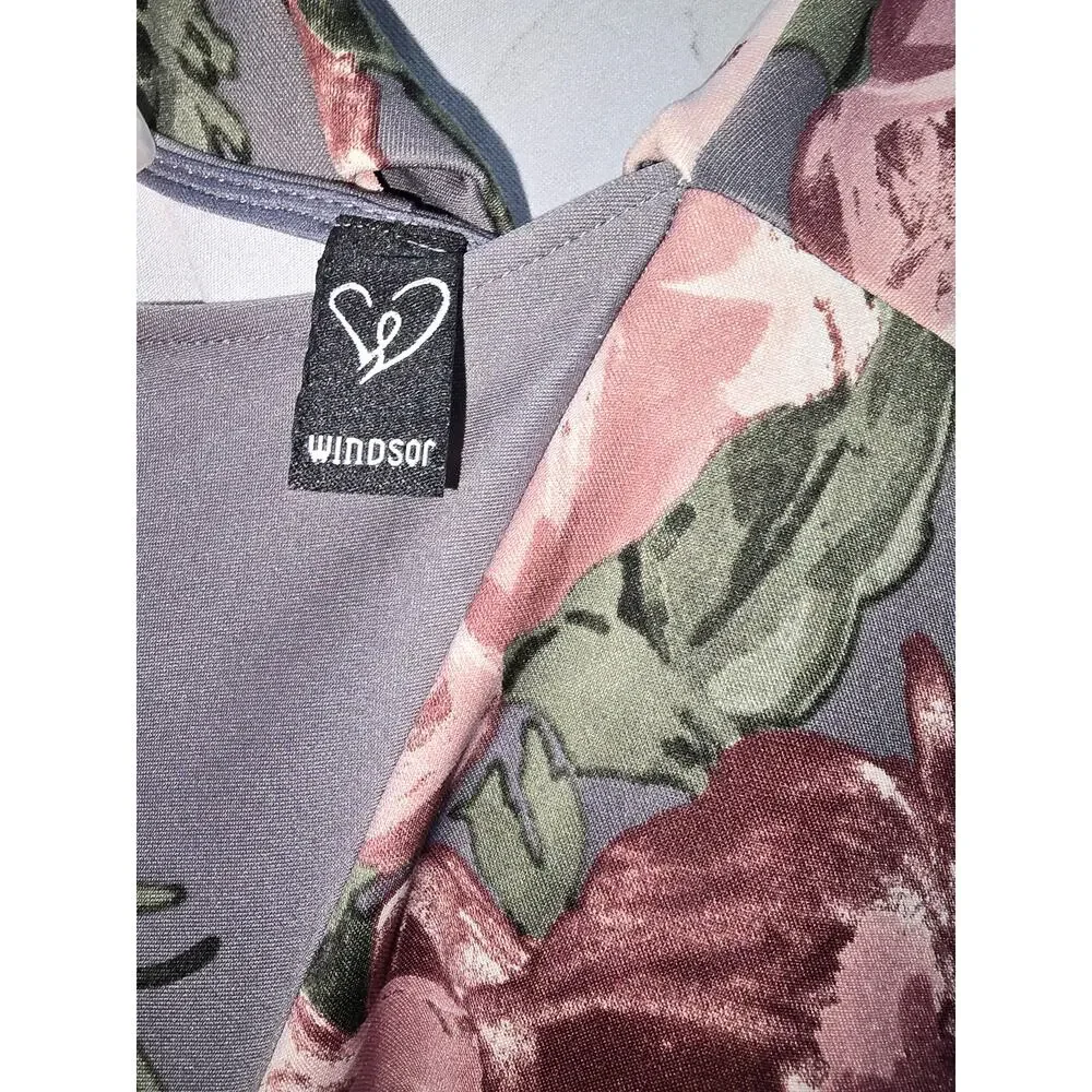 Windsor Gray Floral Hi-Low Dress – Size Large - Picture 13 of 15